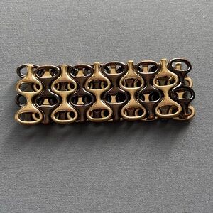 3/$10 Gold Tone And Black Chain Stretch Bracelet